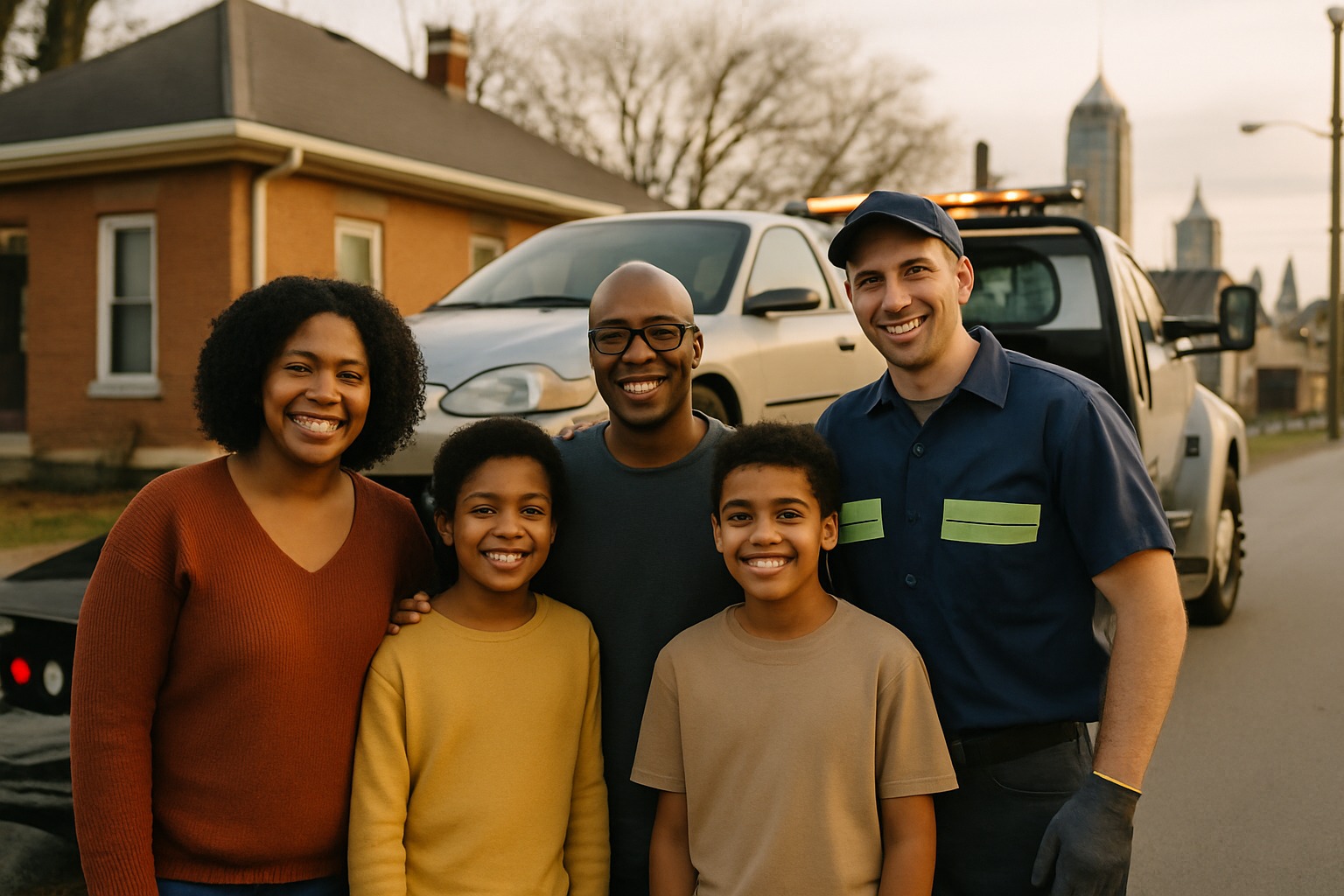 Vehicle donation moment in Indianapolis